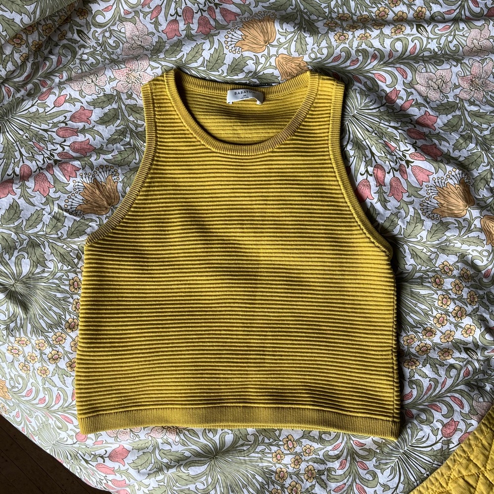 Babaton Yellow Ribbed Knit Tank - Picture 2 of 7